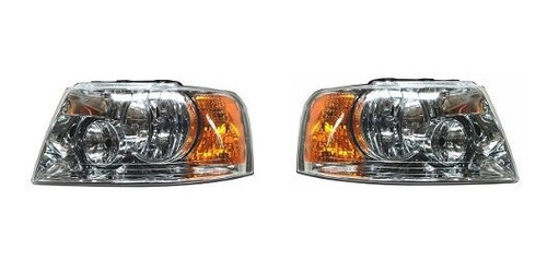 Par Juego Faros Ford Expedition 2003 -2006 Fondo Cromado Tyo