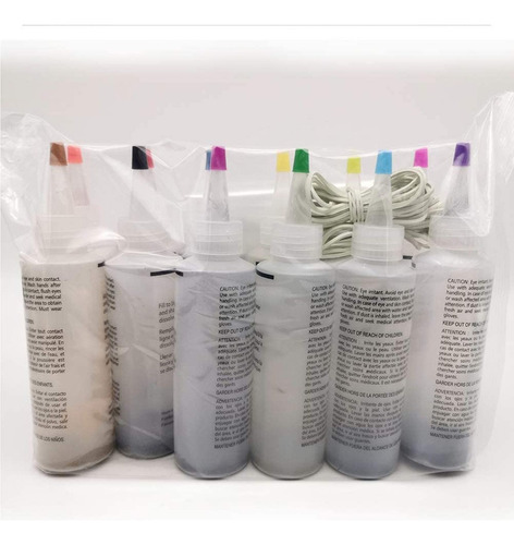 Kit De 8 Botellas De Pintura Permanente Con Tintes Multicolo