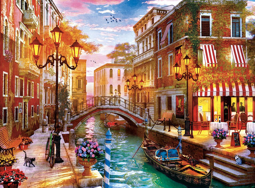 Atardecer En Venecia Canal Arte Rompecabezas 500 Clementoni