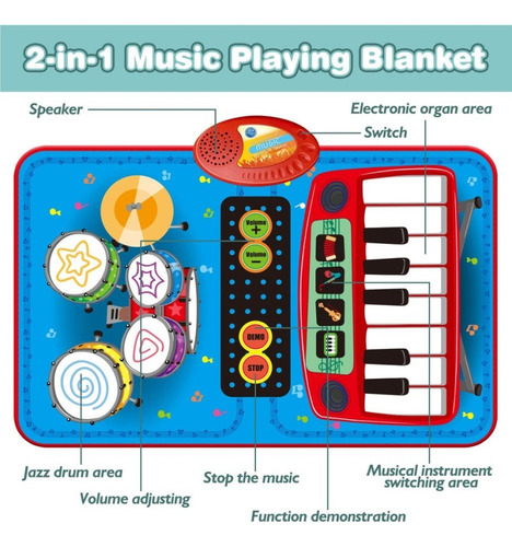 Alfombrillas Musicales Para Bebés 2 En 1: Teclas De Piano Y