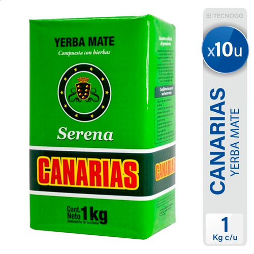 Yerba Mate Canarias Serena Mix De Hierbas - Pack X10 Unid