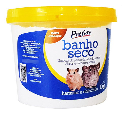 Pó De Banho P/ Hamster Chinchila Prefere - 4 Baldes C/ 1 Kg