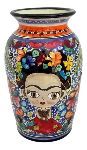 Florero Artesanal Decorativo De Frida Kahlo Talavera 