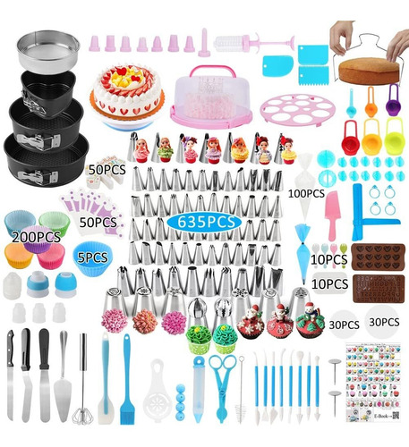 Kit Decoracion Pastel 635 Pieza Suministro 3 Juego Sartene