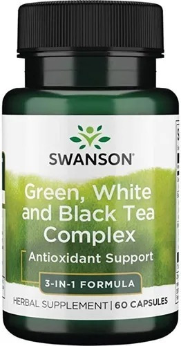 Green, White And Black Tea Complex 60 Capsulas Swanson Sabor no aplica