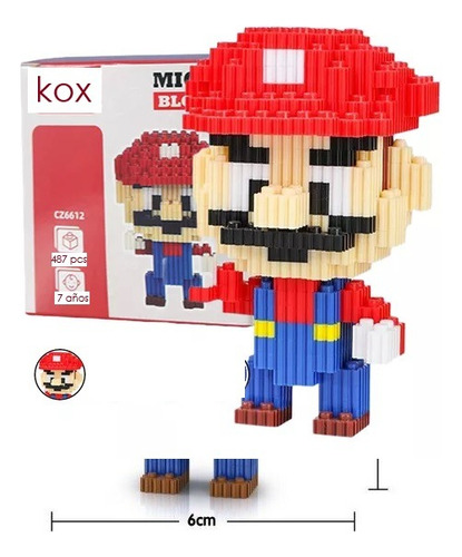 Armatodo Mario Bros Mini Fichas Mil Figuras Pequeño Armable Cantidad De Piezas 487