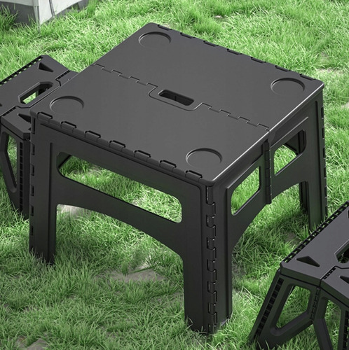Mesa Plegable Plastica Camping Picnic + 2 Banquitos 70kg