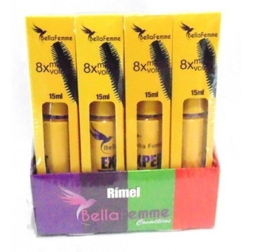 Kit 4 Rimel Bella Femme 4d Colossal Volum = Tango Preto