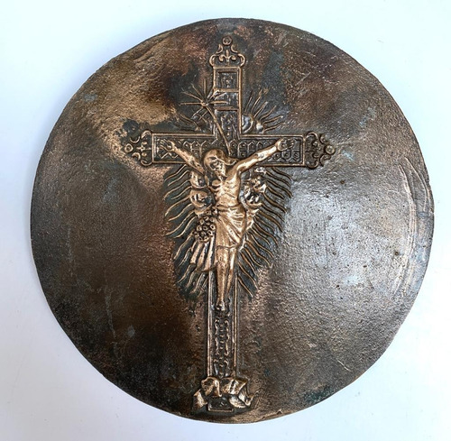 Cristo Crucificado - Medalhão De Bronze