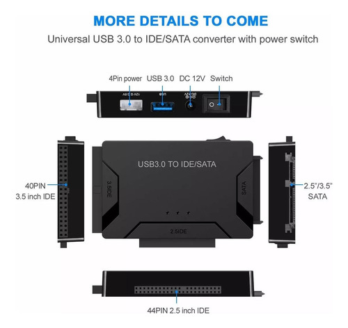 Sata/ide A Usb 3.0 Adaptador, Lector De Disco Duro For Sata