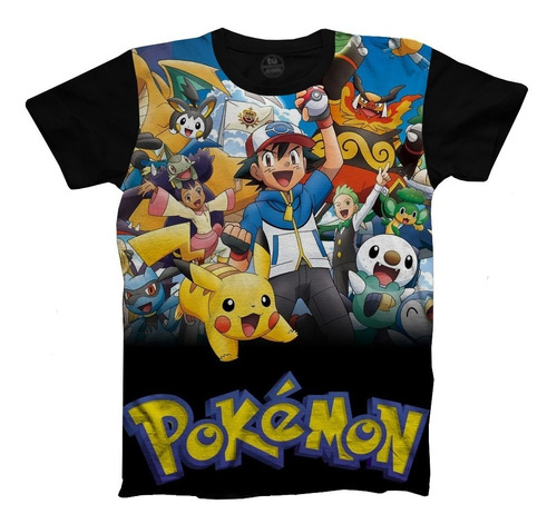 Camiseta Pokémon Para Niños Adultos  En Piel De Durazno 