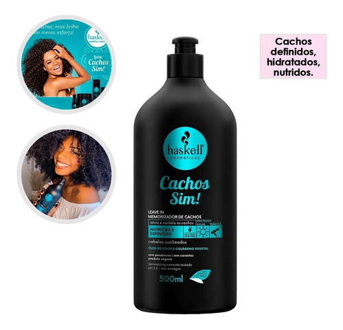Haskell Creme De Pentear Ativador De Cachos Sim 500ml Leave