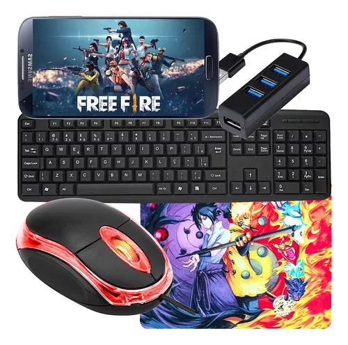 Kit Mobilador Gamer Para Jogar Com Teclado e Mouse Freefire