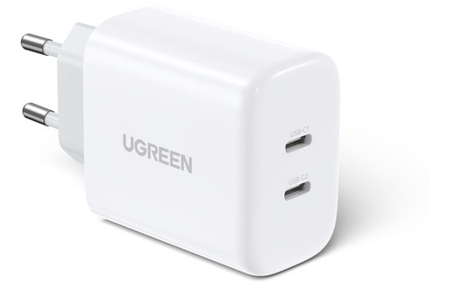 Ugreen Cargador Pd Usb-c + Usb-c 40w (20w+20w) Blanco