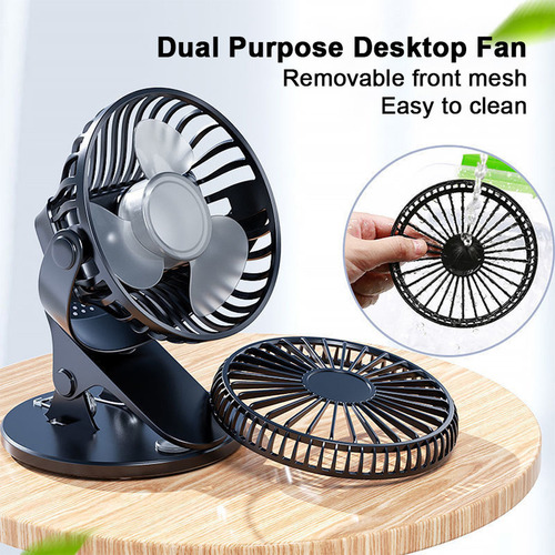 Ventilador De Escritorio Con Clip, Enchufable, 3 Velocidades