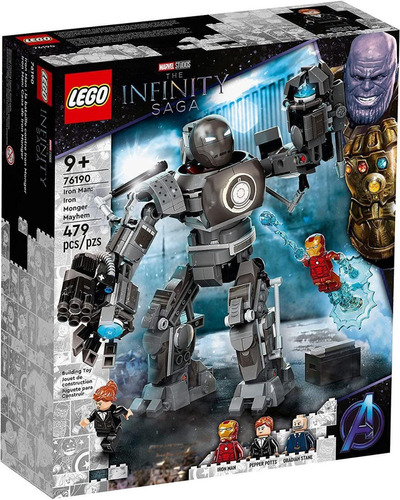 Brinquedo Homem De Ferro A Ameaça De Iron Monger Marvel Lego Quantidade de peças 479