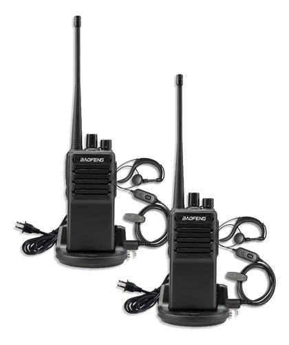 2 Radios Walkie-talkie Baofeng Bf-c2 Uhf 16 Ch Manos Libres Color Negro