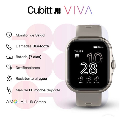Reloj Cubitt Smartwatch Viva Gris Claro Unisex