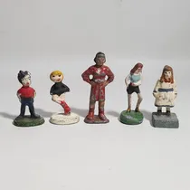 Comprar Antiguas Figuras Plomo Niñas Pintura Original Lote Mag 61216