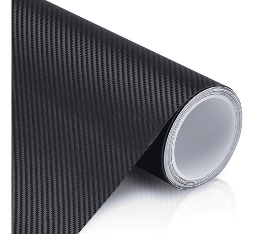 Adesivo Fibra Carbono Envelopamento Automotivo Friso 2 Metro Cor Preto