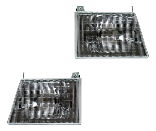 Par Juego Faros Ford Van 1992 - 2007 Econoline C/ajustes Tyo