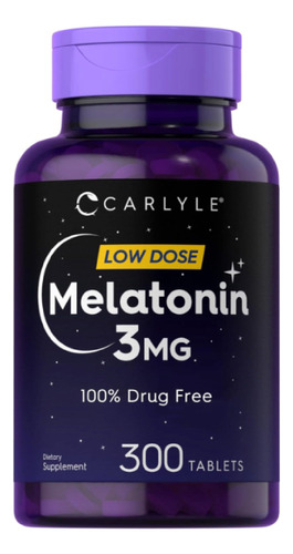 Melatonina 3 Mg Descanso (300 Tabletas) Carlyle Americano