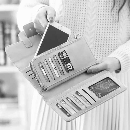 Monedero Dama Casual Con Monedero Mujer Color Gris