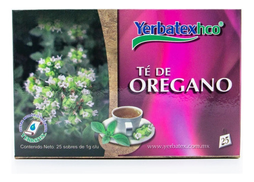 Té De Hierba Orégano Caja Con 25 Bolsitas De 1g