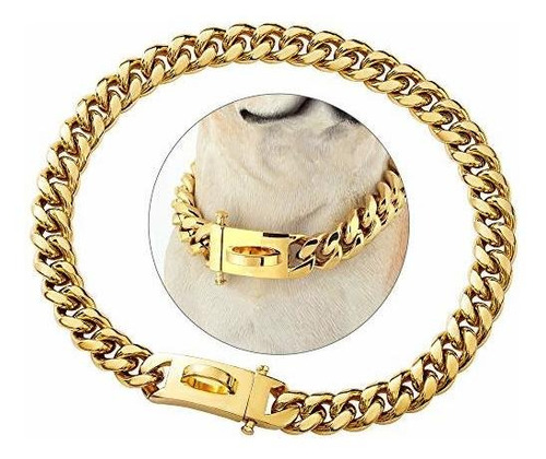 Pradog Collar De Cadena De Oro Para Perros De Diseño P4xsx