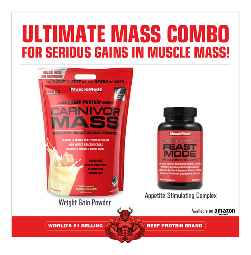 Suplemento Musclemeds Carnivor Mass Anabolic Beef Protein Ga