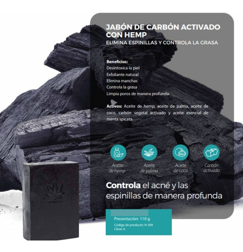 Jabón De Carbón Activado Beohemp