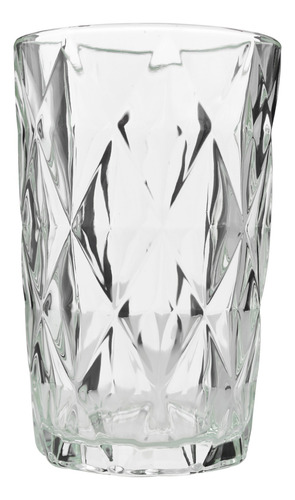 Set 6 Vasos Relieve Diamante Highball De Vidrio 354 Ml