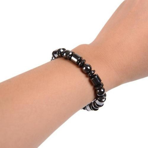 Pulsera Piedra Magnética Biomagnético Negro Hombres Mujeres 