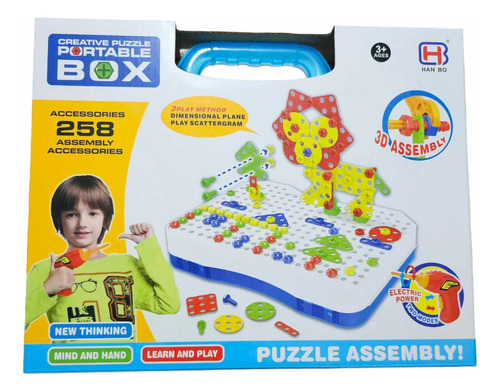 Juego Herramientas Taladro Eléctrico Niños 258 Piezas Gav