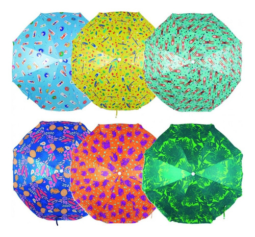 Kit Praia Guarda Sol + 2 Banquetas Dobraveis + Saca Areia