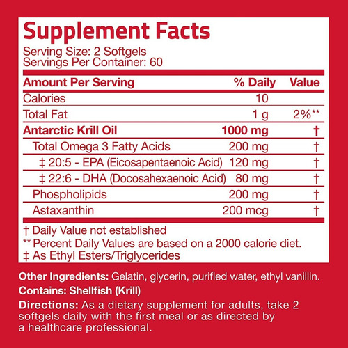 Suplemento Bronson Óleo de Krill 1000mg ômega 3- 120 softgels