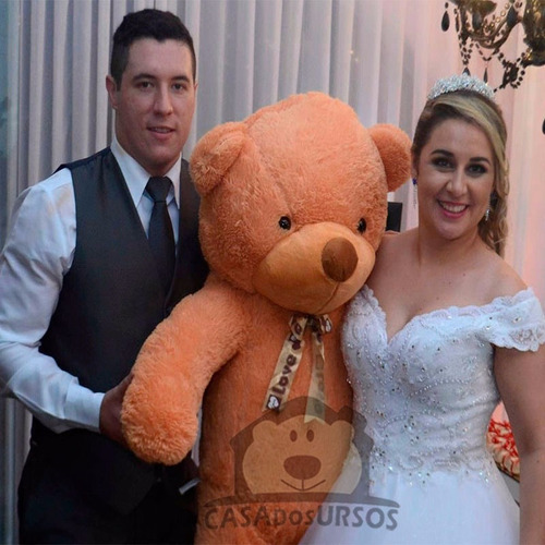 Imagem 2 de 7 de Urso De Pelúcia 140cm 1,40 Mt Enchimento Cheio Antialérgico