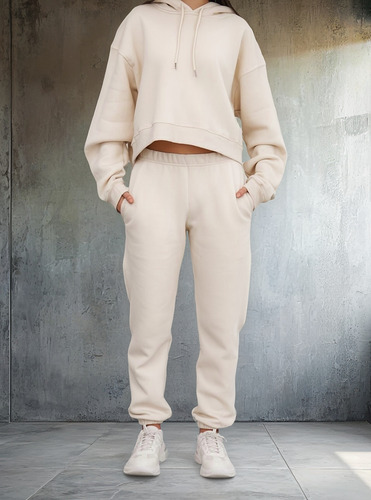 Pantalon Jogger Frizado Con Bolsillos - Talles S M L