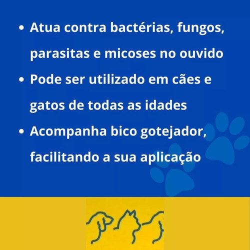 Remedio Dor De Ouvido Cães E Gatos Otodermin Bravet 20ml