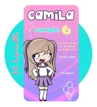 Comprar Kit Lyna Youtuber Imprimible Personalizado Cumple Candybar 