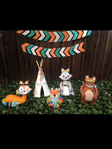 Adorno En Porcelana Fria Para Torta Animalitos Del Bosque