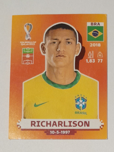 Figurita Richarlison- Bra 18- Mundial Qatar 2022- Panini