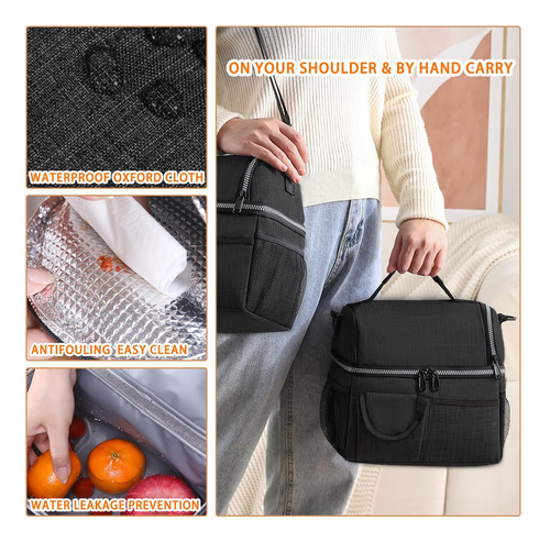 Lonchera Térmica Con Doble Compartimento For Hombres,