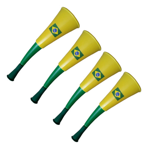 4 Corneta Vuvuzelas Buzina Brasil Copa Do Mundo Torcida