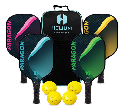 Helium Paragon Juego De 4 Palas De Pickleball Con Certific