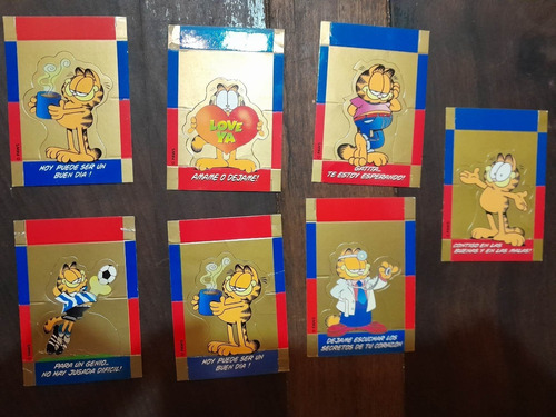 Lote De 7 Figuritas Troqueladas * Garfield * Año 1998