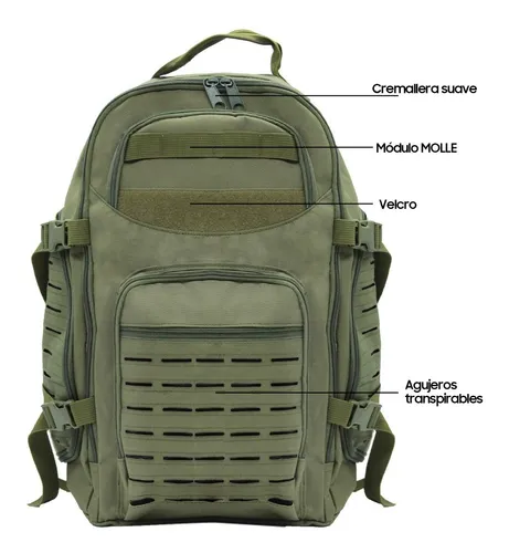 Mochila táctica militar Molle 3P, bolsa escolar impermeable para viajes al  aire libre, senderismo, Camping, bolsas