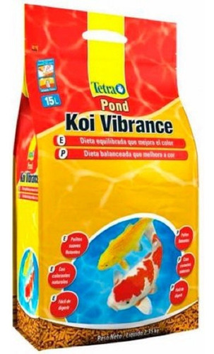 Ração Para Peixe Tetra Pond Koi Vibrance 15l 2350g