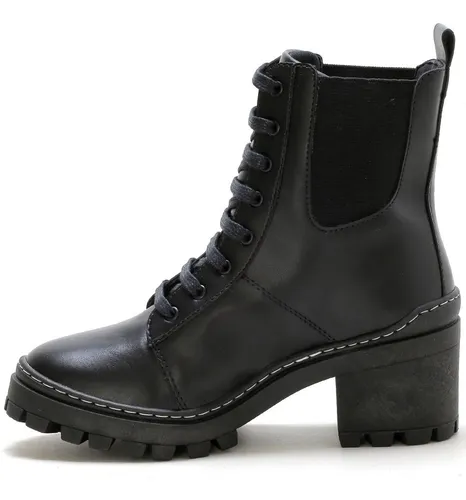 Bota coturno feminino tratorada salto alto cano curto medio 2025