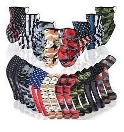 Imagen 2 de 2 de Cubreboca Y Manga Protectora Uv Brazos Bandera/camuflaje